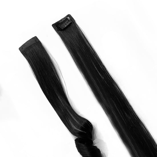 One Clip Extension  HairOriginals Natural Black Wavy 10 Inch