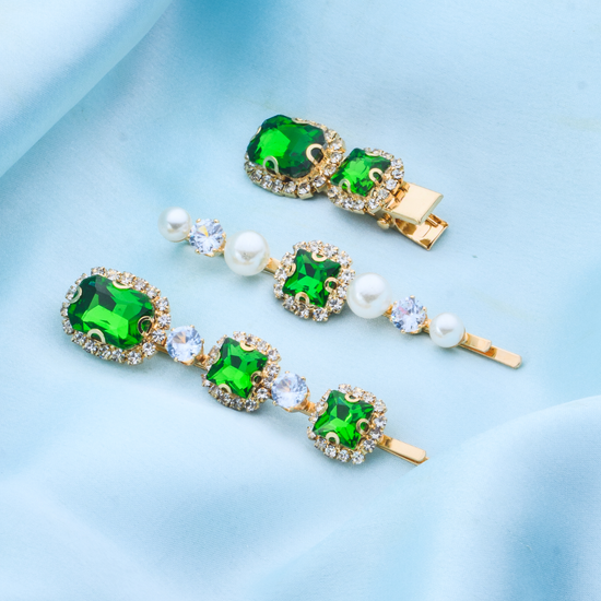 Emerald Pearl Clip  HairOriginals   