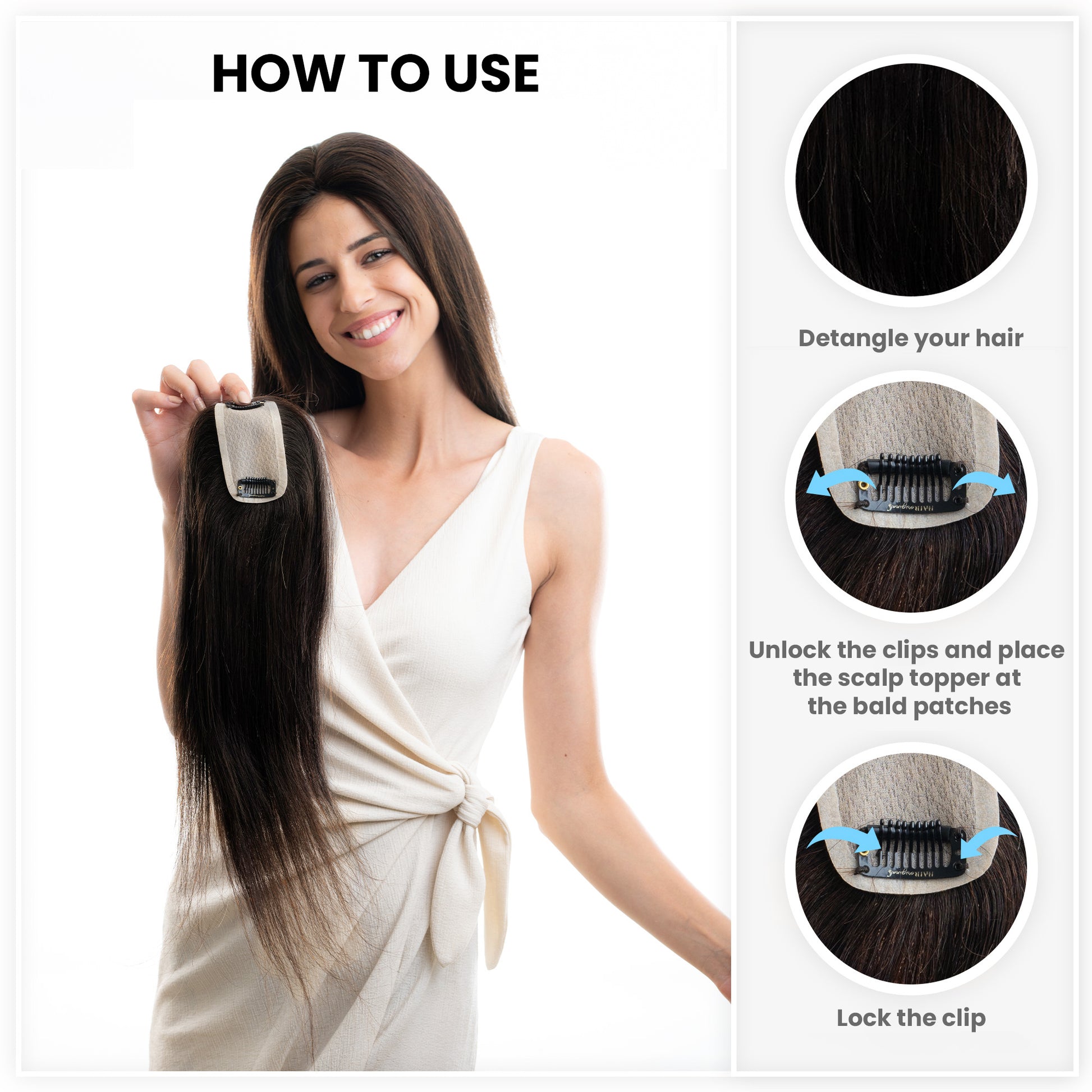 Scalp Topper Hair Extensions For Women | Silk base & 100% Human Hair Hair Extensions HairOriginals