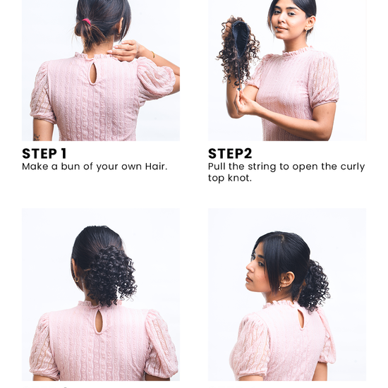 Curly Hair Top Knot HairOriginals