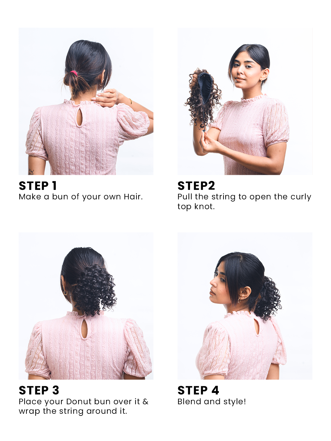 Curly Hair Top Knot HairOriginals