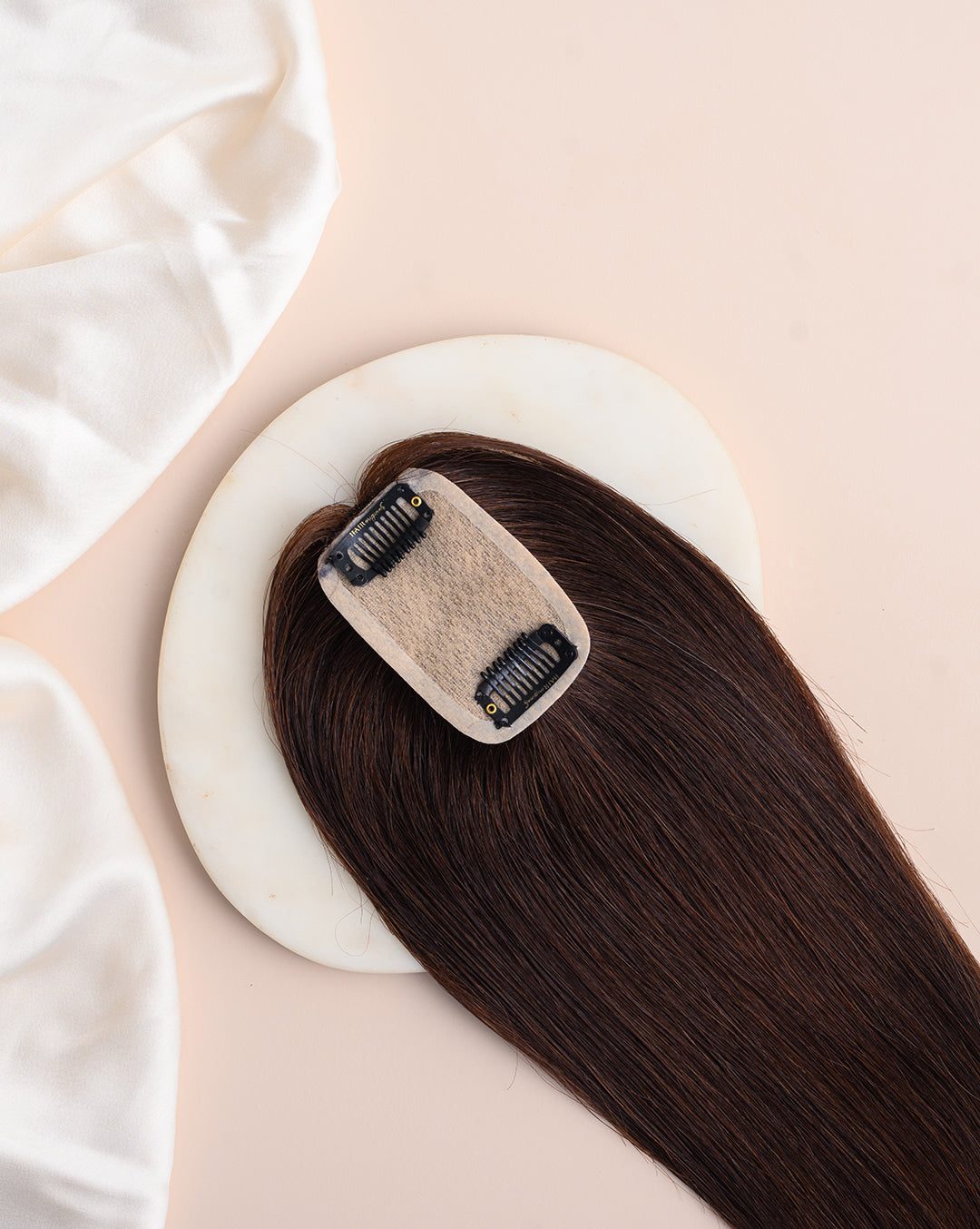Small Scalp Topper - Pure Silk Base & 100% Human Hair  HairOriginals 4*2 Natural Brown 20 Inch