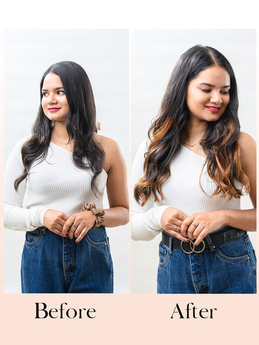 Highlighted 3 Piece Clip Set Hair Extensions | Instant Long & Voluminous Hair With Highlights Hair Extensions HairOriginals