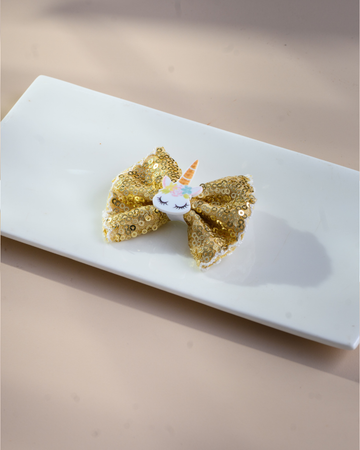 Bow Clips | Golden Glitter and Unicorn HairOriginals