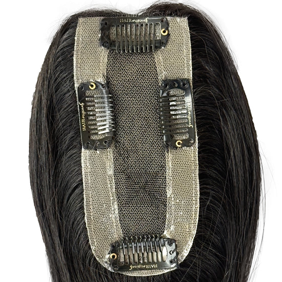 Lace Topper Hair Extensions | Backcombed Hair Topper- Crown Area For Hair Thinning Hair Extensions HairOriginals 5*2 18 - 20 Natural Black