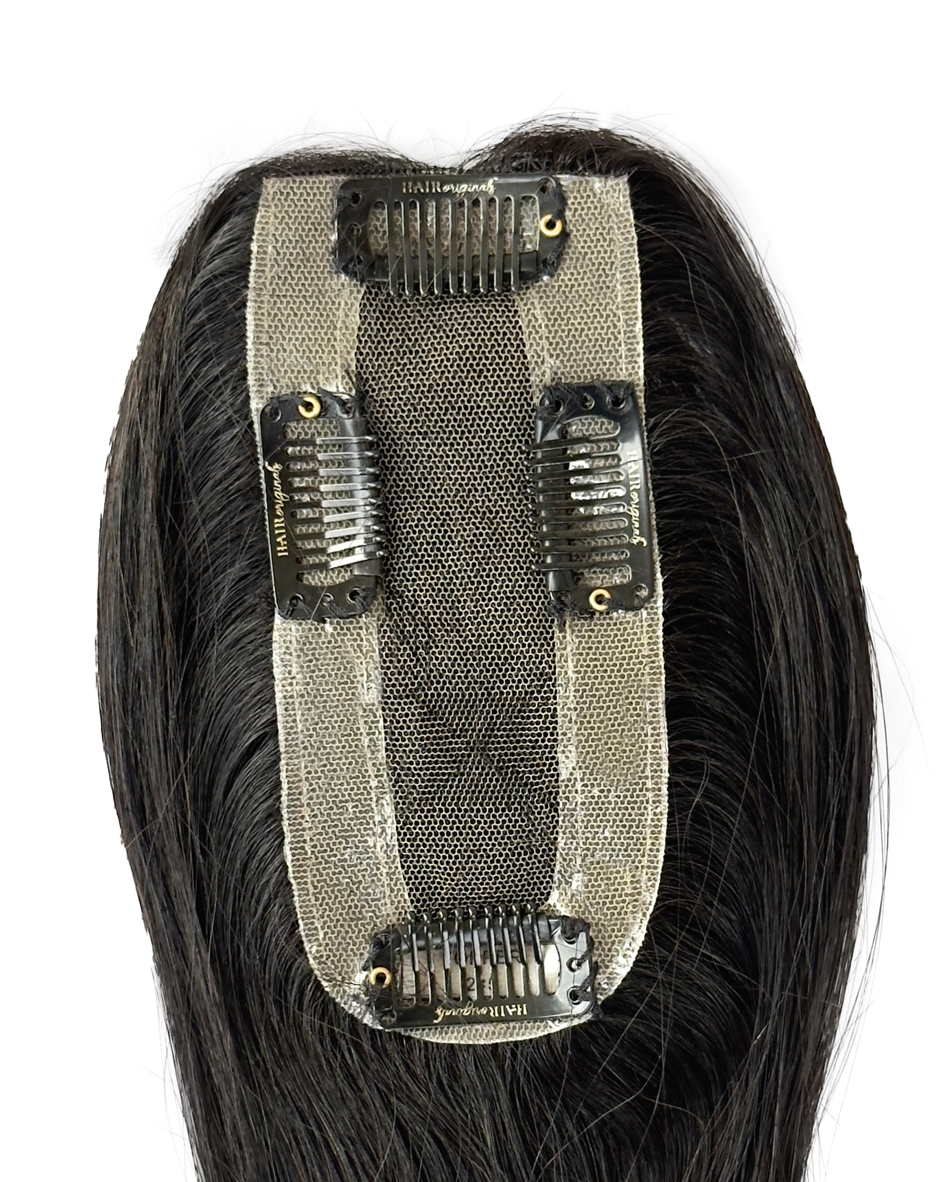 Lace Topper Hair Extensions | Backcombed Hair Topper- Crown Area For Hair Thinning Hair Extensions HairOriginals 5*2 18 - 20 Natural Black