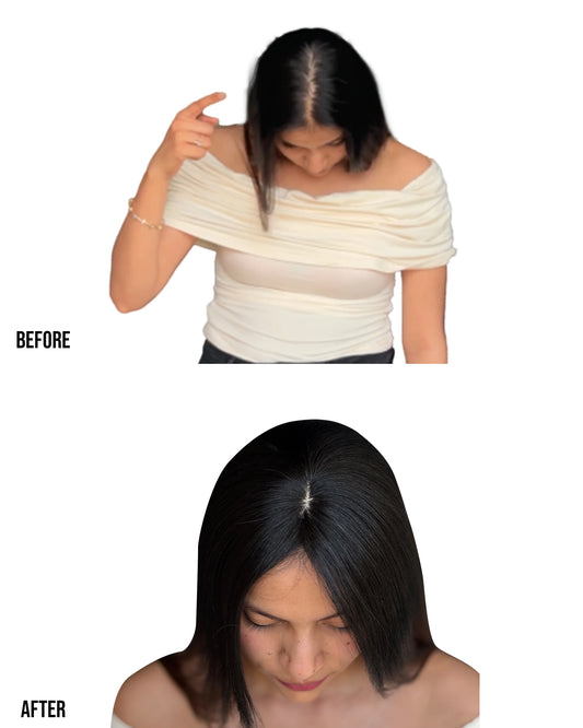 Tiny Topper With Bangs | 1.5x1.5 | 100% Human Hair Extensions Hair Extensions HairOriginals