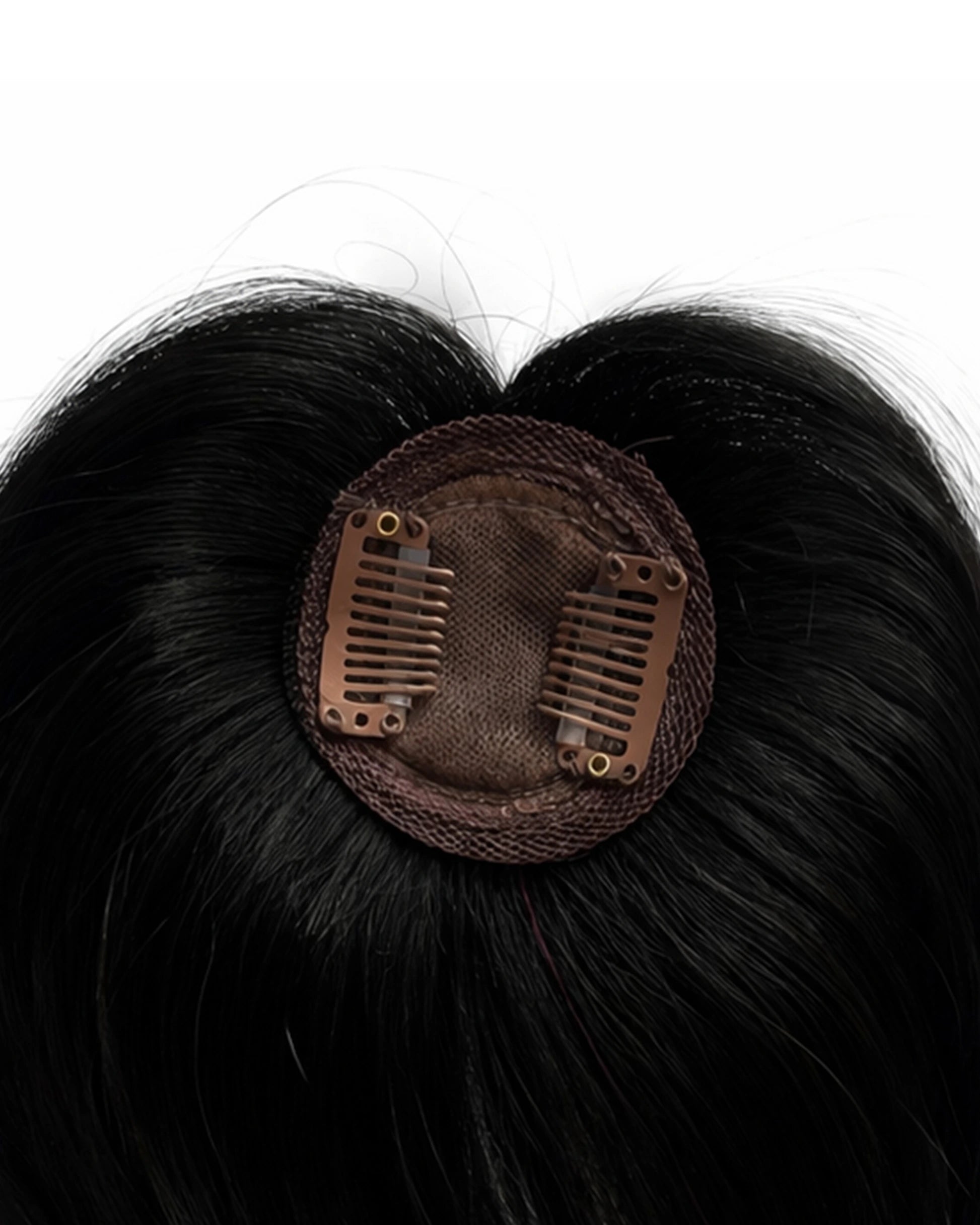 Tiny Topper With Bangs | 1.5x1.5 | 100% Human Hair Extensions Hair Extensions HairOriginals Natural Black