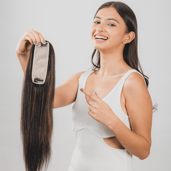 Highlighted Scalp Topper Hair Extensions| Hide Hair Thinning For Scalp Area HairOriginals 2*4 Caramel 16 Inch