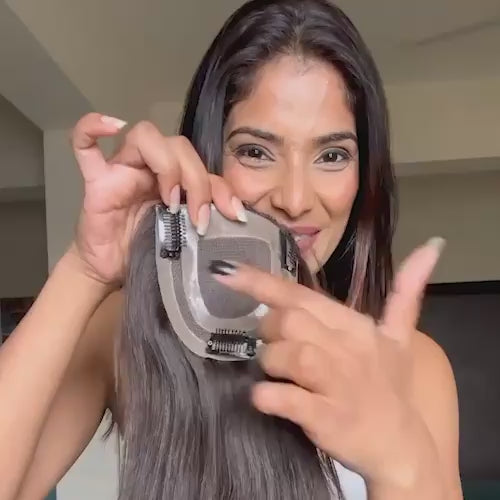 Lace Topper Hair Extensions | Backcombed Hair Topper- Crown Area For Hair Thinning Hair Extensions HairOriginals