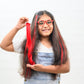 Streaks For Kids  HairOriginals Rosy Red 12 Inch 2 Streak